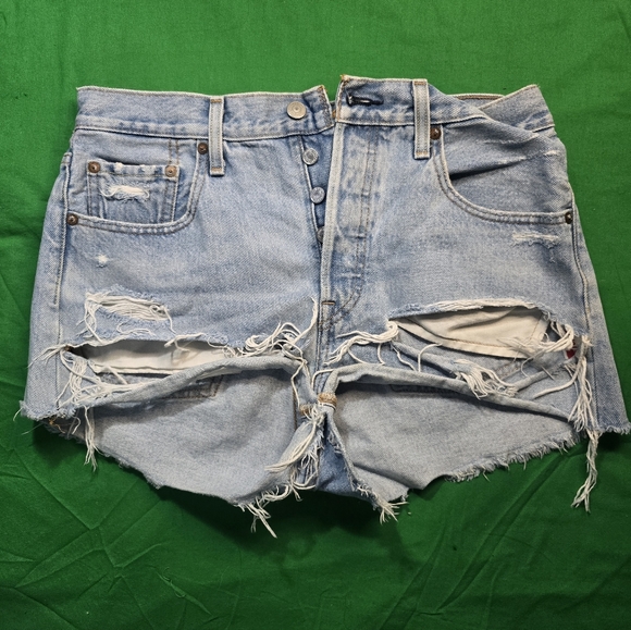 Levi's Pants - Levi's 501 Women Distressed Denim Shorts Waist 28